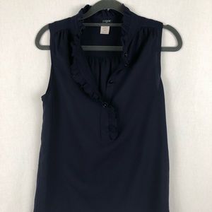 JCrew Navy raw edge ruffle collar blouse size 0